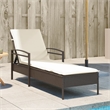 vidaXL PE Rattan Foam Standard Sun Lounger in Brown and Cream White