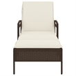vidaXL PE Rattan Foam Standard Sun Lounger in Brown and Cream White