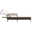 vidaXL PE Rattan Foam Standard Sun Lounger in Brown and Cream White