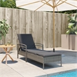 vidaXL Poly Rattan Steel Sun Lounger in Gray