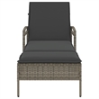 vidaXL Poly Rattan Steel Sun Lounger in Gray