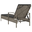 vidaXL Poly Rattan Steel Sun Lounger in Gray