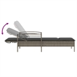 vidaXL Poly Rattan Steel Sun Lounger in Gray