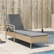 vidaXL PE Rattan Standard Sun Lounger in Beige