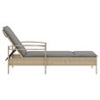 vidaXL PE Rattan Standard Sun Lounger in Beige