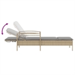 vidaXL PE Rattan Standard Sun Lounger in Beige