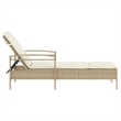 vidaXL PE Rattan Standard Sun Lounger in Beige
