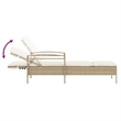 vidaXL PE Rattan Standard Sun Lounger in Beige