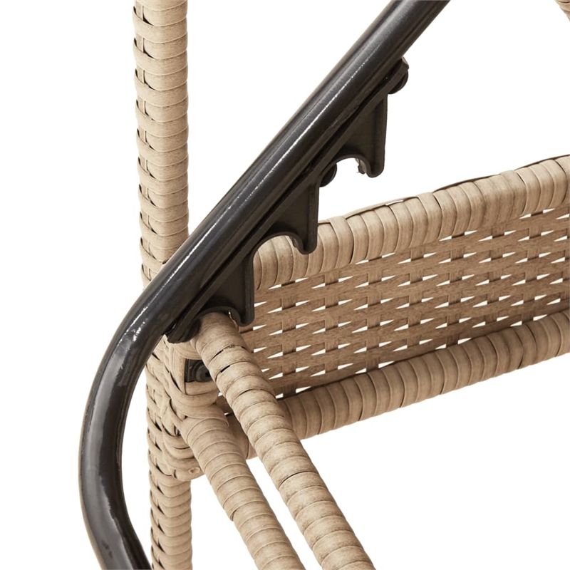 vidaXL PE Rattan Standard Sun Lounger in Beige