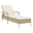 vidaXL PE Rattan Standard Sun Lounger in Beige