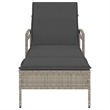 vidaXL PE Rattan Standard Sun Lounger in Light Gray