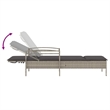 vidaXL PE Rattan Standard Sun Lounger in Light Gray