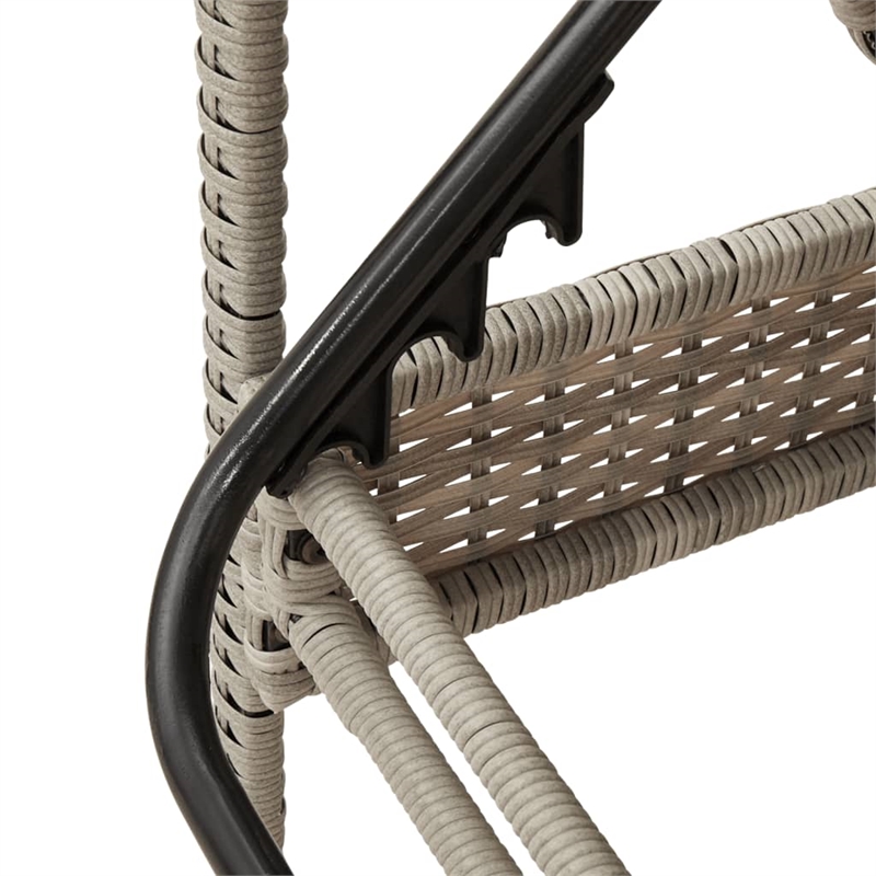vidaXL PE Rattan Standard Sun Lounger in Light Gray