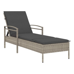 vidaXL PE Rattan Standard Sun Lounger in Light Gray