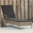 vidaXL PE Rattan Steel Polyester Sun Lounger in Gray