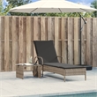 vidaXL PE Rattan Steel Polyester Sun Lounger in Gray