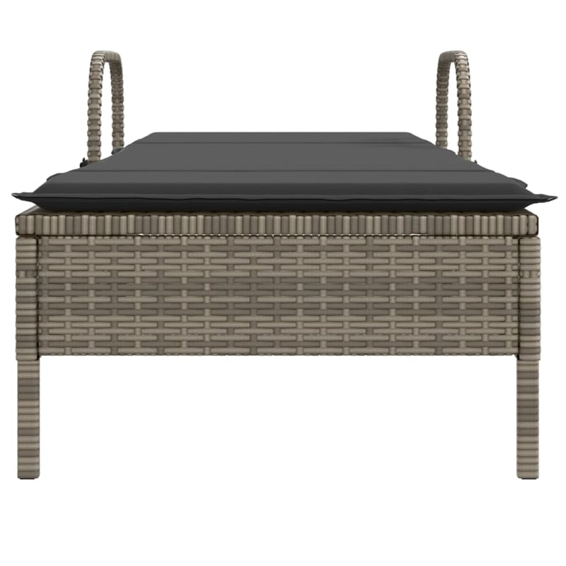 vidaXL PE Rattan Steel Polyester Sun Lounger in Gray