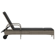 vidaXL PE Rattan Steel Polyester Sun Lounger in Gray