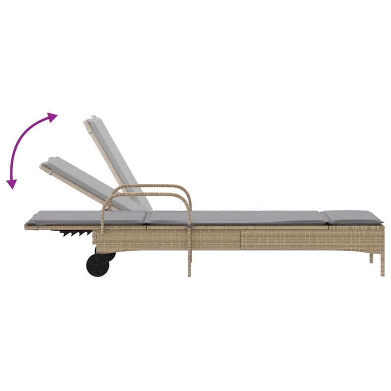 vidaXL Sun Lounger in Beige and Light Gray