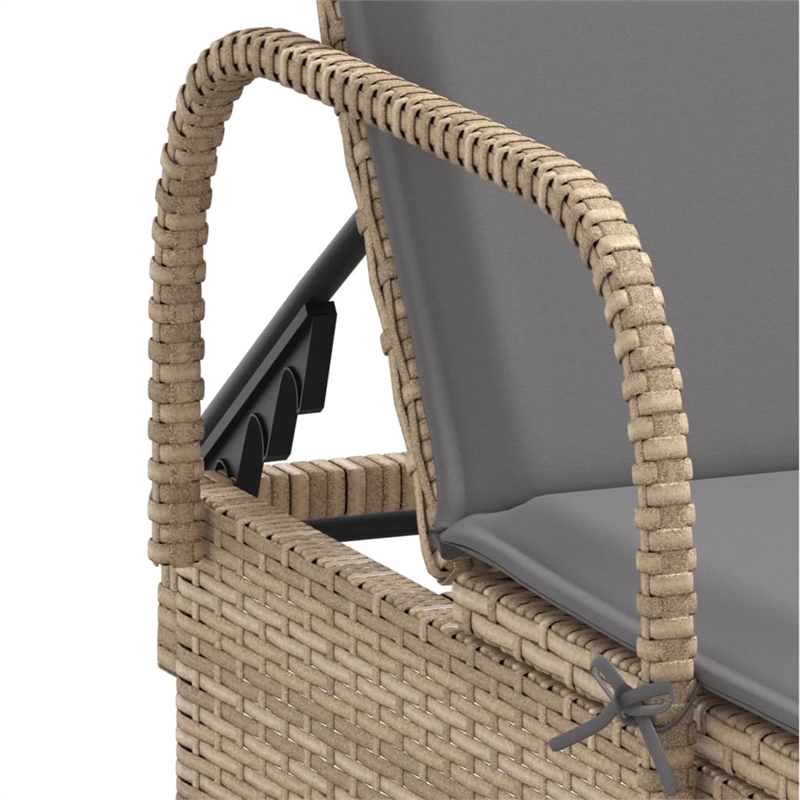 vidaXL Sun Lounger in Beige and Light Gray