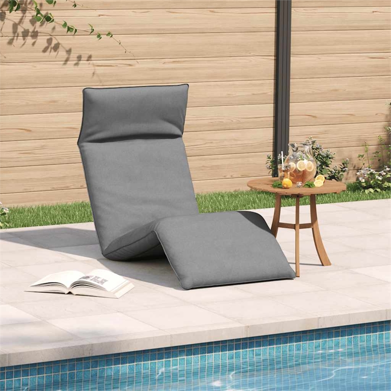 vidaXL Oxford Fabric Polyester Metal Sun Lounger in Gray