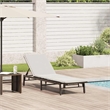 vidaXL PE Rattan Standard Sun Lounger w/ Armrests in Brown