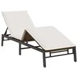 vidaXL PE Rattan Standard Sun Lounger w/ Armrests in Brown