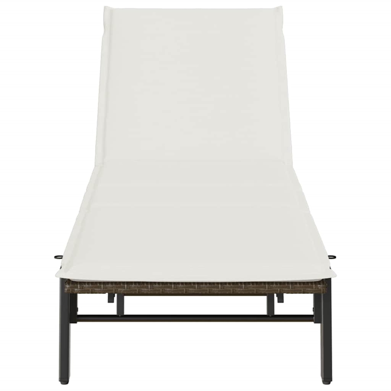 vidaXL PE Rattan Standard Sun Lounger w/ Armrests in Brown
