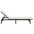 vidaXL PE Rattan Standard Sun Lounger w/ Armrests in Brown