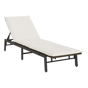 vidaXL PE Rattan Standard Sun Lounger w/ Armrests in Brown
