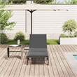 vidaXL PE Rattan Steel Adjustable Sun Lounger in Gray