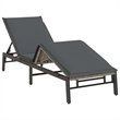 vidaXL PE Rattan Steel Adjustable Sun Lounger in Gray
