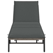 vidaXL PE Rattan Steel Adjustable Sun Lounger in Gray
