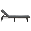 vidaXL PE Rattan Steel Adjustable Sun Lounger in Gray