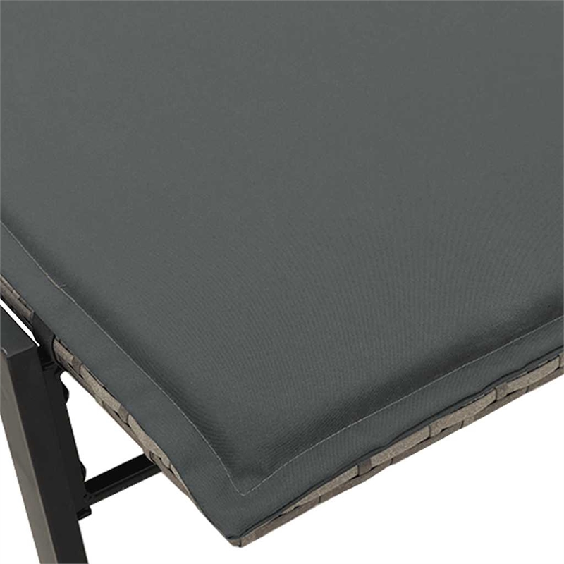 vidaXL PE Rattan Steel Adjustable Sun Lounger in Gray