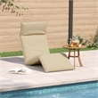 vidaXL Oxford Fabric Polyester Metal Sun Lounger in Beige
