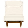 vidaXL Acacia Wood Grain Sun Lounger in Cream