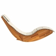 vidaXL Acacia Wood Grain Sun Lounger in Cream