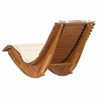 vidaXL Acacia Wood Grain Sun Lounger in Cream