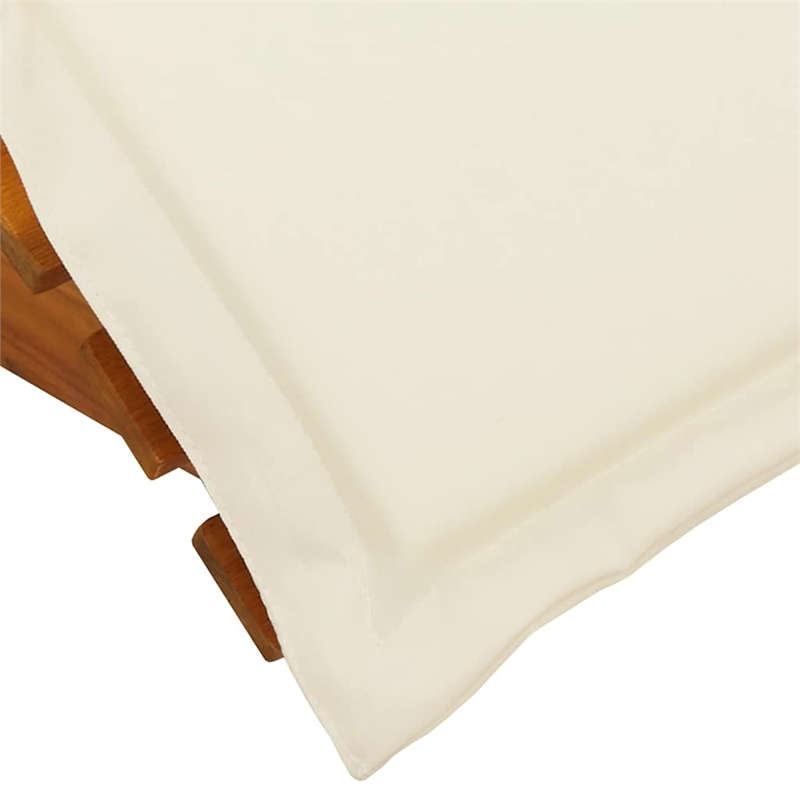 vidaXL Acacia Wood Grain Sun Lounger in Cream