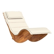 vidaXL Acacia Wood Grain Sun Lounger in Cream