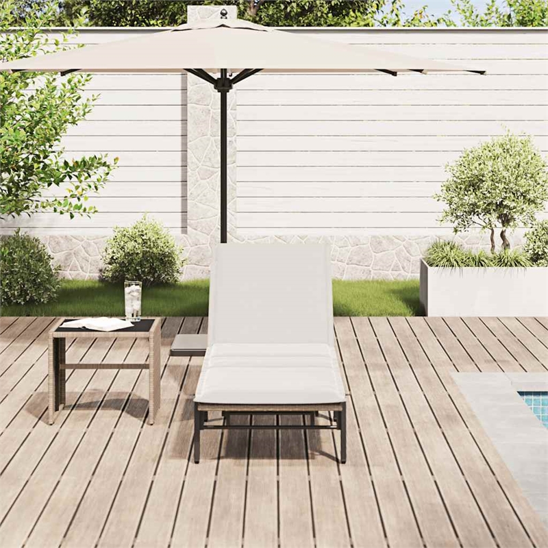 vidaXL Sun Lounger in Beige and Cream White