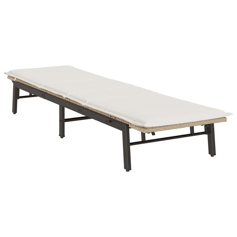 vidaXL Sun Lounger in Beige and Cream White