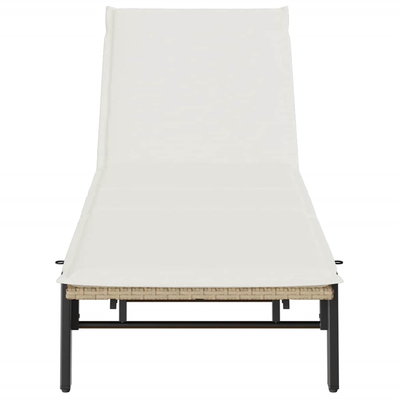 vidaXL Sun Lounger in Beige and Cream White