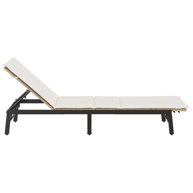 vidaXL Sun Lounger in Beige and Cream White