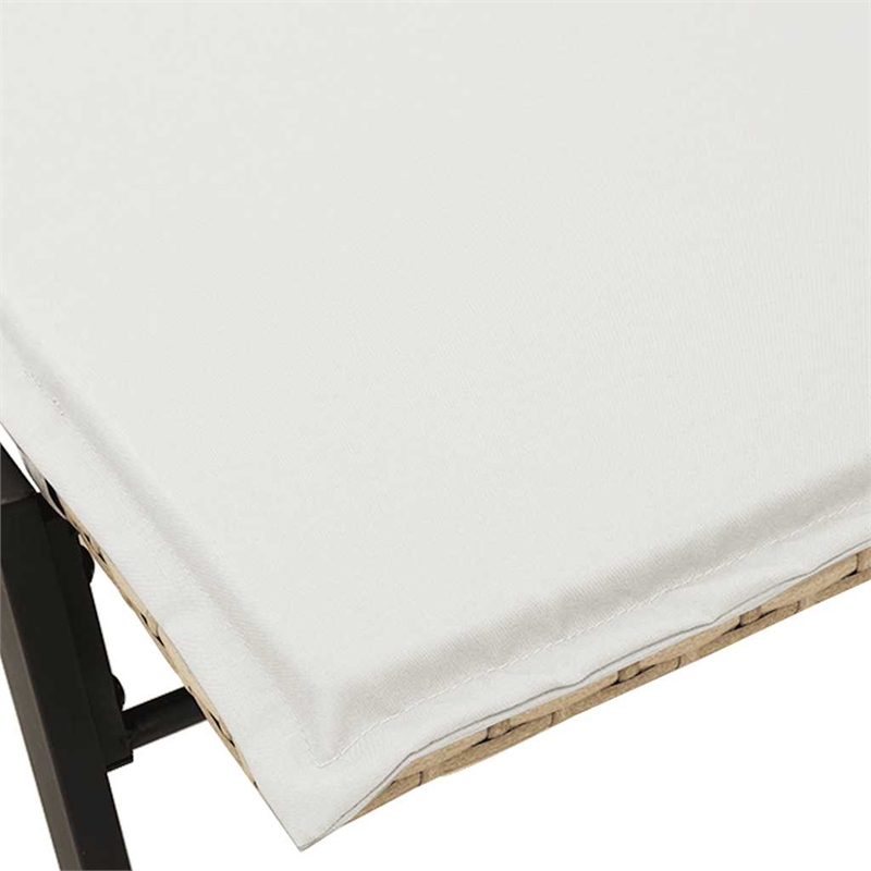 vidaXL Sun Lounger in Beige and Cream White