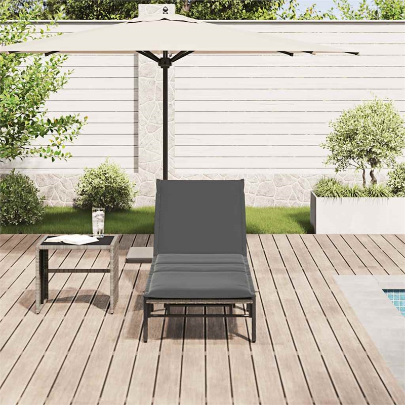 vidaXL Sun Lounger in Light Gray