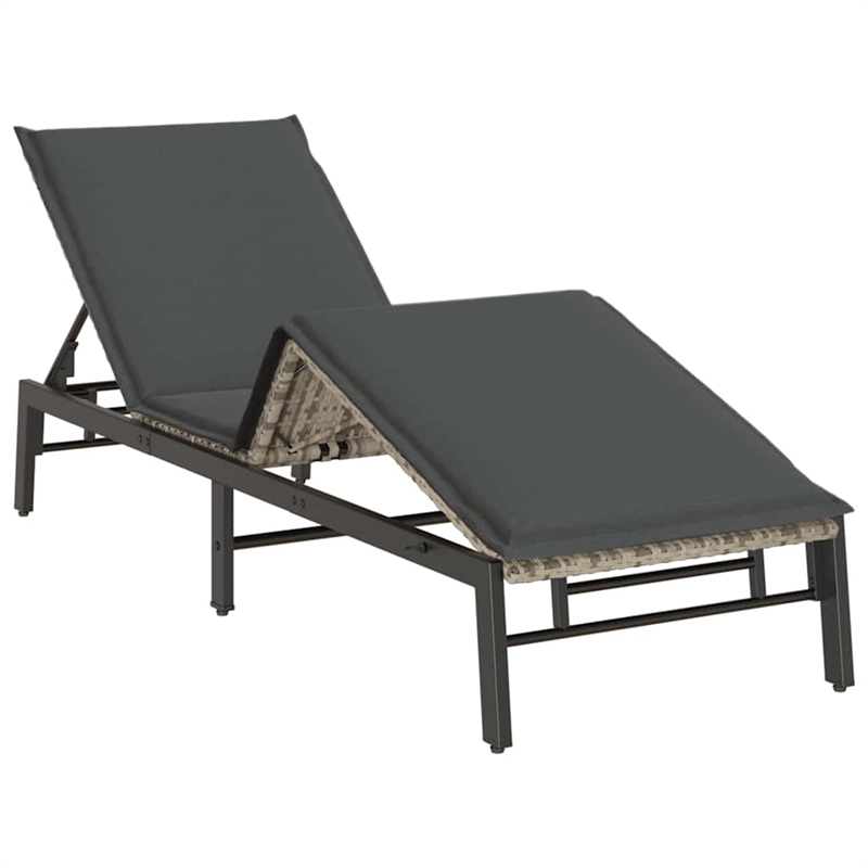 vidaXL Sun Lounger in Light Gray