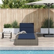 vidaXL Patio PE Rattan Standard Sunbed w/ Adjustable Armrests in Gray