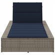 vidaXL Patio PE Rattan Standard Sunbed w/ Adjustable Armrests in Gray